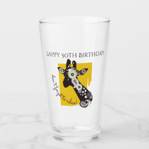 Verre Anniversaire Personnalisé Funky Cool Girafe Drôle