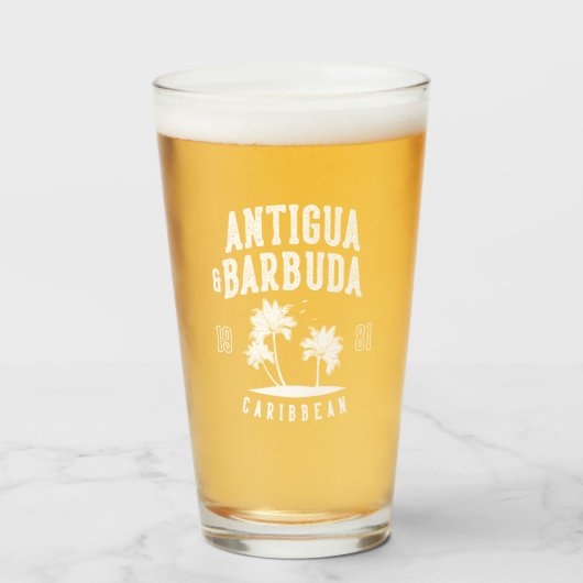 Verre Antigua & Barbuda Palmier des Caraïbes (Devant (rempli))