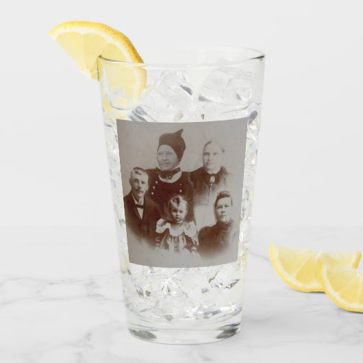 Verre Antique Famille Collage Photo B&W Image (Devant glace)