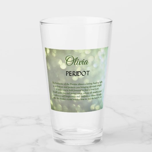 Verre Août Birthstone Peridot design (Devant)