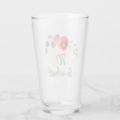 Verre Aquarelle amusante Rose rouge 70e anniversaire Flo (Dos)