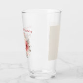 Verre Aquarelle couleur crème rouge rose Floral 100e ann (Gauche)