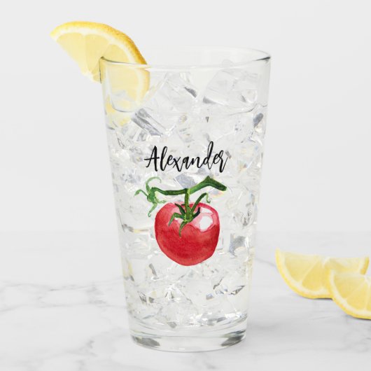 Verre Aquarelle de tomate (Devant glace)