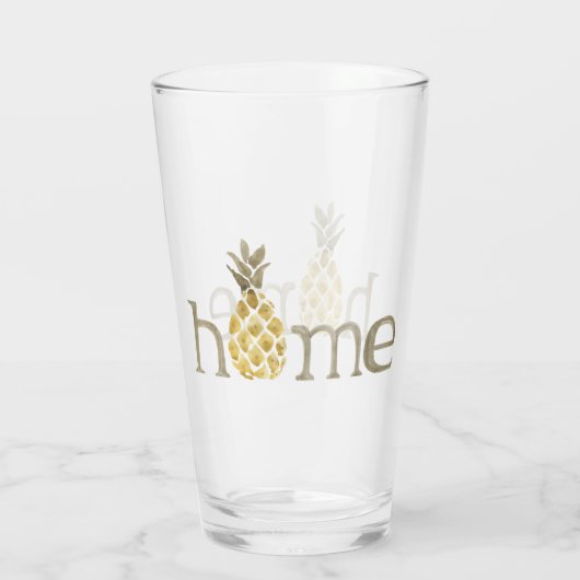 Verre Aquarelle d'intérieur d'ananas (Dos)