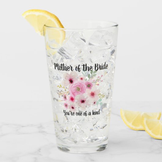 Verre Aquarelle Florale MÈRE DE LA FÊTE MARINE (Devant glace)