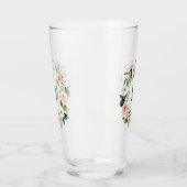 Verre Aquarelle florale rose pâle Monogramme de couronne (Gauche)