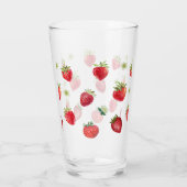 Verre Aquarelle Fruits fraises et fleurs fraises (Dos)