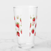 Verre Aquarelle Fruits fraises et fleurs fraises (Gauche)