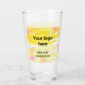 Verre Aquarelle jaune simple ajouter votre logo texte pe (Dos)
