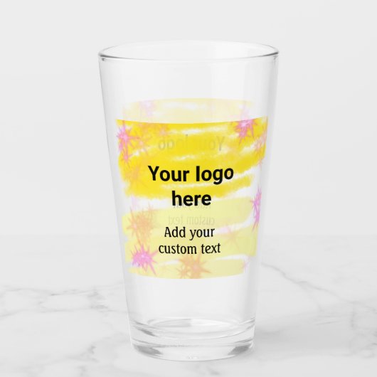 Verre Aquarelle jaune simple ajouter votre logo texte pe (Devant)
