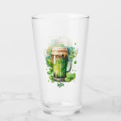 Verre Aquarelle Jour de la Saint Patrick de bière verte  (Dos)