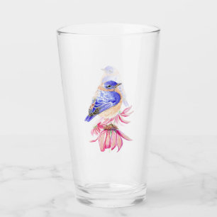 Verre Aquarelle Merlebleu de l'Ouest Art pour le