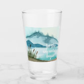 Verre Aquarelle moderne Nature Commençons l'aventure (Devant)