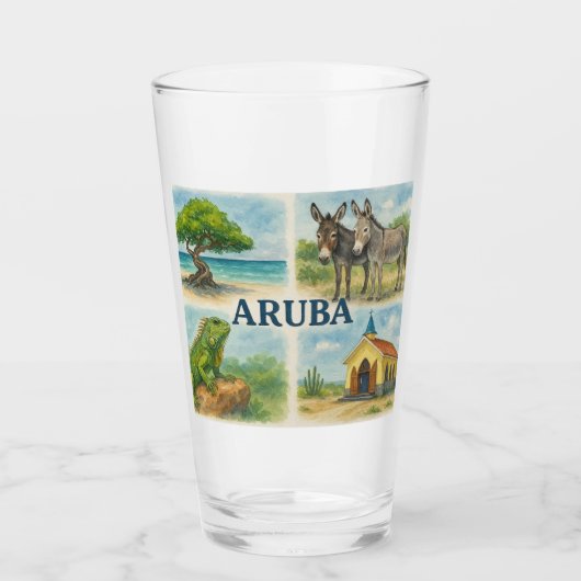 Verre Aquarelle multivu d'Aruba (Devant)