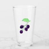 Verre Aquarelle Mûre Violette Botanique (Devant)