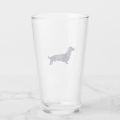 Verre Aquarelle noire longue hailée Dachshund (Dos)