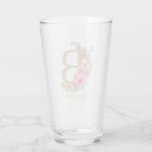 Verre Aquarelle or et monogramme floral B (Dos)