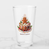 Verre Aquarelle pain d'épices gâteau ajouter nom (Dos)