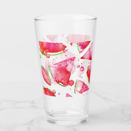 Verre Aquarelle pastèque 1 (Devant)