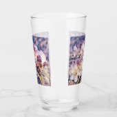 Verre Aquarelle peinte d'une fleur d'azée violette (Droite)