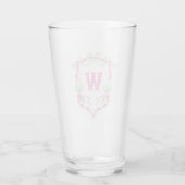 Verre Aquarelle Pink & Green Golf Panier Monogram Crest (Dos)