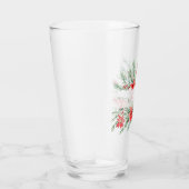 Verre Aquarelle poinsettia et verdure Noël (Droite)