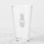 Verre Aquarelle rose et gris ananas | Votre nom (Dos)