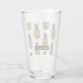 Verre Aquarelle tropicale Motif ananas avec nom (Dos)