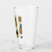 Verre Aquarelle tropicale Motif ananas avec nom (Gauche)