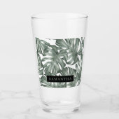 Verre Aquarelle tropicale Oasis moderne Feuille Motif (Devant)