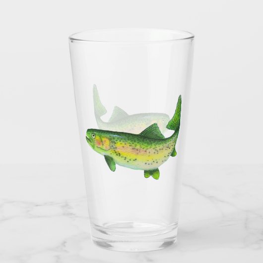 Verre Aquarelle truite arc-en-ciel (Dos)