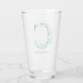 Verre Aquarelle Turquoise et or Monogramme C (Dos)