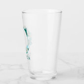 Verre Aquarelle Turquoise et or Monogramme C (Gauche)