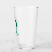 Verre Aquarelle Turquoise et or Monogramme lettre Q (Gauche)