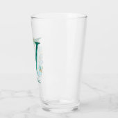Verre Aquarelle Turquoise et or Monogramme V (Gauche)