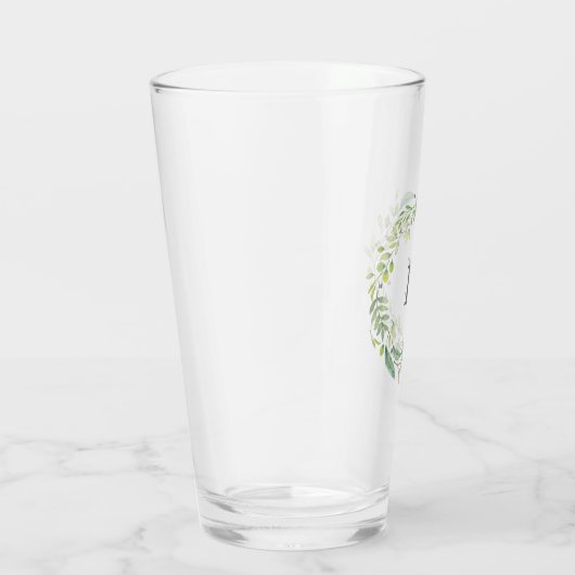 Verre Aquarelle Verdure couronne et monogramme (Droite)