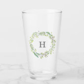 Verre Aquarelle Verdure couronne et monogramme (Devant)