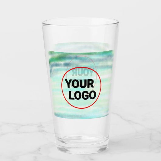 Verre Aquarelle verte simple abstrait ajouter le logo te (Devant)