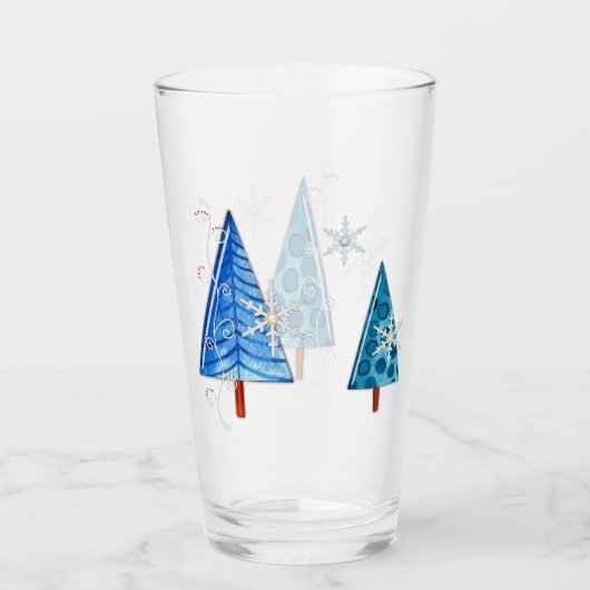 Verre Arbre de Noël et bijoux à flocons de neige (Devant)
