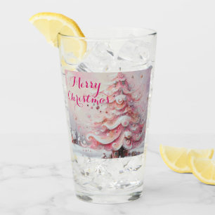 Verre Arbre de Noël impressionniste Whimsical rose