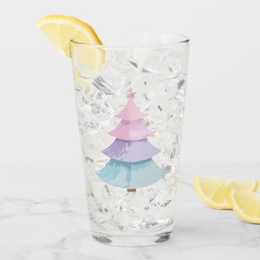 Verre Arbre de Noël Pastel (Devant glace)