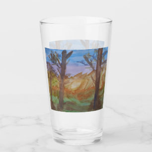 Verre Arbres au coucher du soleil