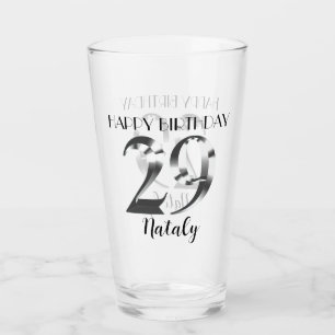 Verre Argent métallique 29e anniversaire