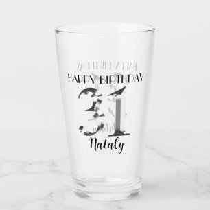Verre Argent métallique 31e anniversaire