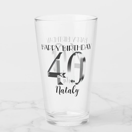 Verre Argent métallique 40e anniversaire (Devant)
