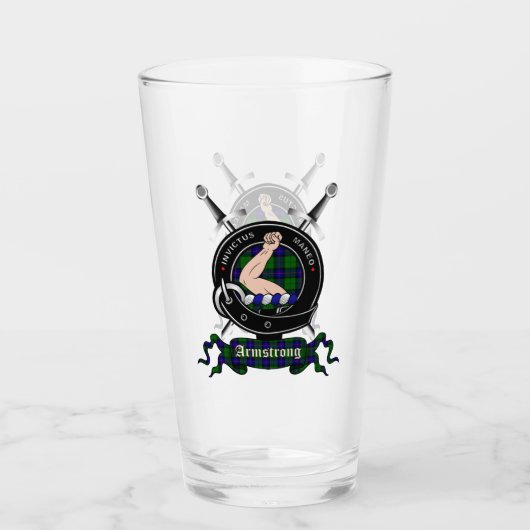 Verre Armstrong Clan Badge Pint Glass (Devant)