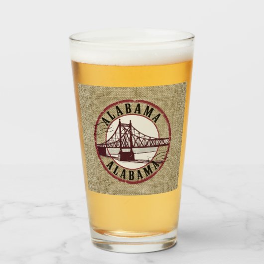 Verre Arrêt du pont Retro Alabama (Devant (rempli))