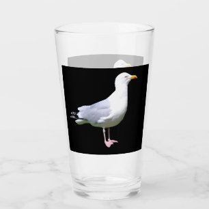 Verre Art animalier minimaliste de mouette côtière debou