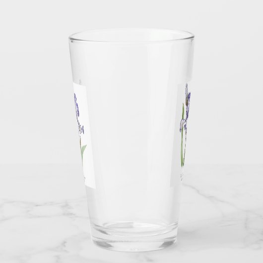 Verre Art Botanique Fleur Iris Violet (Gauche)