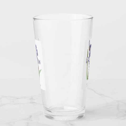 Verre Art Botanique Fleur Iris Violet (Droite)